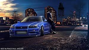 In fact, despite 2 fast 2 furious being one of the least favored movies in the series, brian's 1999 skyline r34 is one of the most celebrated cars. Gt R R34 Paul Walker Wallpapers Wallpaper Cave