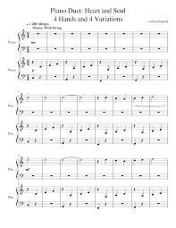 Heart and soul a piano duet sheet music for piano download. Op 15 Piano Duet Heart And Soul 4 Hands And 4 Variations Sheet Music For Piano Piano Duo Musescore Com