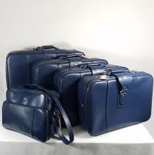American Tourister 5 Piece Luggage Set Blue Vintage Soft Side Suitcase Tote Bag Americantourister Luggage Sets Luggage Vintage Soft