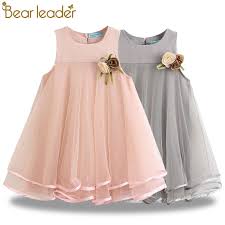 Bear Leader Girls Dress 2018 Brand Princess Dress Sleeveless Appliques Floral Design For Girls Clothes Party Dr Baby Dress Design Girl Outfits Baby Party Dress
