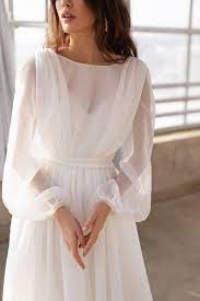 Boho Wedding Gown Long Sleeves Wedding Dress Organza Bridal Gown With Train Skirt Bohemian Wedding In 2020 Wedding Dress Long Sleeve Wedding Dress Organza Organza Bridal