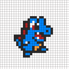 Totodile Perler Bead Pattern Pixel Art Pokemon Pixel Pokemon