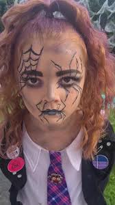 #Halloween #makeup #spider #3d #mylittlegirl #party #purple