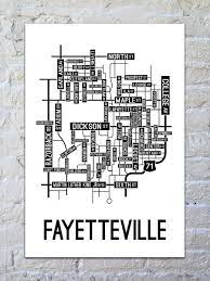 The surestay plus hotel by best western fayetteville is located with easy access to interstate 95 and minutes to the historic downtown area. Fayetteville Arkansas Street Map Print School Street Posters