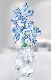 Swarovski crystal butterfly tea light figurine~ retired. Swarovski Flower Dreams Forget Me Not Swarovski Crystal Figurines Glass Art Glass Flowers