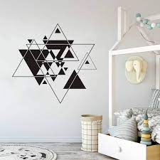 Amazon Com Makeyes Triangles Wall Decal Geometric Wall Sticker Mid Century Vinyl Decor Home Fashion Bedroo Bedroom Wall Paint Bedroom Wall Designs Vinyl Decor