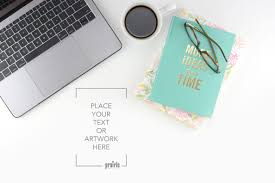 Laptop With Teal Notebook Styled Stock Photography Laptop Mockup Desktop Stock Photography Mock Up Digital Computer Desk Mockup 006 By Notebooklar Defter