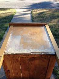 How To Remove Old Veneer And Use Wallpaper To Hide Flaws Painted Dresser Remove Paint From Glass Painted Furniture