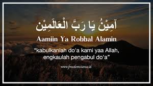 Aamiin Ya Robbal Alamin Tulisan Arab Dan Artinya Freedomsiana