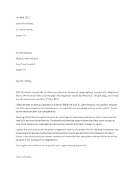 Resignation Letter Hospital Nurseoner Duties Residency Programs Dallas Resignation Letter