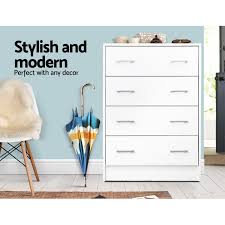 Check spelling or type a new query. Artiss 4 Chest Of Drawers Tallboy Dresser Bedroom Storage Cabinet Table White Buy Tallboys Dressers 9350062126615