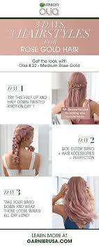 Olia Medium Rose Gold Hair Color Ammonia Free Hair Dye Garnier Rose Gold Hair Gold Hair Colors Hair Color Rose Gold