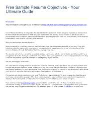 Finance career objective examples 3. Free Sample Resume Objectives By Samantha Ward Issuu