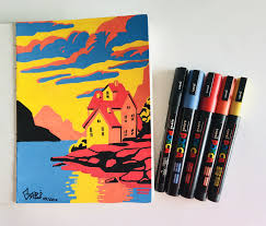 Posca Landscape Marker Art Art Art Drawings