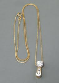 Milor Italy 14k Yellow Gold Box Chain Cz Slide Pendant Necklace 17 3 8g Pendant Heart Key Pendant Gold For Sale Key Pendant
