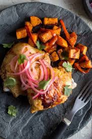 Sheet Pan Chicken With Sweet Potatoes And Peppers Recipe Stuffed Peppers Chicken Sweet Potato Sheet Pan Dinners