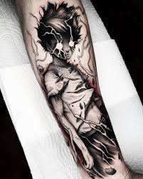 Maybe you would like to learn more about one of these? Monster Steel On Twitter Really Cool Style On This Anime Inspired Tattoo By Felipe Kross Insta Fetatattooer Tattoo Blacktattoo Blackwork Blackandgrey Anime Animetattoo Mobpsycho Manga Themonstersteel Tattooosupply Piercingsupply Https