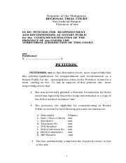 When your write a petition, be sure to pay attention to these key elemetns so that your petition is effective and creates a movement. Sample Petition For Notarial Renewal Doc Republic Of The Philippines Regional Trial Court Xxx Judicial Region Province Of Xxx In Re Petition For Course Hero