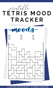Tetris Mood Tracker Bullet Journal Printable A6 A5 A6 Etsy In 2020 Mood Tracker Journal Printables Lettering