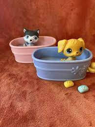 Littlest Pet Shop Portable Pets #21 #210 Doggie Plays in Bathtub Dog Days  Pets | eBay
