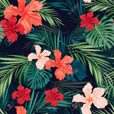 Beautiful layered leaves and tattoo patterns; Summer Colorful Hawaiian Seamless Pattern With Tropical Plants Royalty Free Cliparts Vectors And Stock Illustration Image 40377321