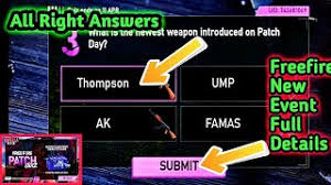 First responder (8th edition) and much more. All Right Answer Of Free Fire Patch Quiz Event Free Fire New Event Today Get Free Gun Crate Youtube