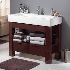 Our collection of stylish bathroom wall cabinets and linen cabinets provide the storage you need for any bathroom. Magick Woods Sonata 38 1 4 W X 18 D Mahogany Bathroom Vanity Cabinet At Menards