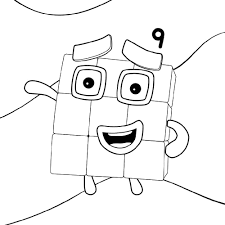 numberblocks 9 coloring page free printable coloring pages for kids