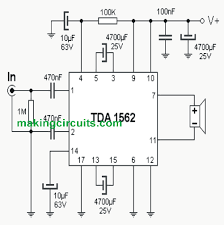 12v to 24v dc converter power supply circuit diagram. 70 Watt High Efficiency Power Amplifier Circuit Using Ic Tda1562
