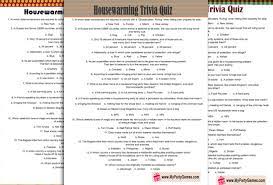 Displaying 162 questions associated with treatment. Free Printable Housewarming Trivia Quiz
