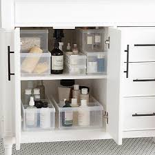 The shelves are tempered glass. Bathroom Storage Bath Organization Bathroom Organizer Ideas The Container Store