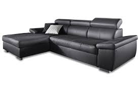 Billig Ecksofa Leder Schwarz