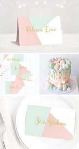 Pastel Place Card Template Pastel Baby Shower Printable Place Cards Wedding Rose Gold Baby Shower