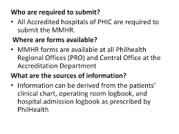 Philhealth Hospital Statistical Reporting Requirement Ppt