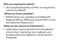 philhealth hospital statistical reporting requirement ppt