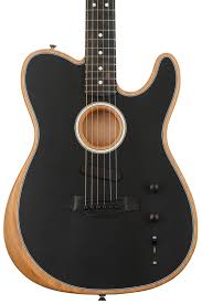 Matte Black Acoustic Electric Guitar Fender Acoustasonic Telecaster Matte Black Telecaster Guitar Pedals Fender