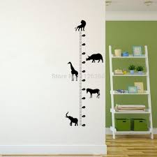 Us 6 45 15 Off Jungle Animal Cartoon Height Chart Wall Sticker Creative Art Decal Kids Room Decoration 80cm To 180cm In Wall Stickers From Home