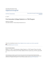 First Generation College Students in a TRiO Program