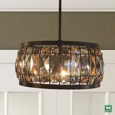 The Patriot Lighting Drexel Pendant Features A Warm Bronze Finish Adorned With Clear Smoke And Amber Glass Crystals Add Amber Glass Ceiling Lights Lighting