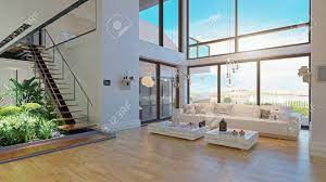 Darling point house by alexander & co, is the alteration of and addition to an existing victorian cottage in darling point, sydney. Modern House Interior Design 3d Rendering Project Stock Photo Picture And Royalty Free Image Image 121376540