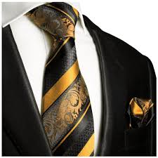 Black And Gold Tie Gold And Black Silk Tie Set Paul Malone Red Line Ties Mens Necktie Set Mens Fashion