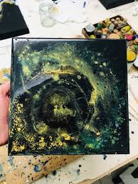 Radiation Original Mix Media Painting On Canvas Oil Pigment Etsy