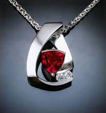 Garnet Necklace January Birthstone White Sapphires Etsy In 2021 Contemporary Jewelry Blue Topaz Necklace Jewelry