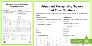 Your goal is to pass over every single square on your way to the final square. Using And Recognising Square And Cube Numbers Worksheet