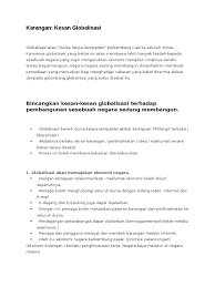 Maklumat dapat disampaikan dengan mudah. Karangan Kesan Globalisasi Bincangkan Kesan Kesan Globalisasi Terhadap Pembangunan Sesebuah Negara Sedang Membangun