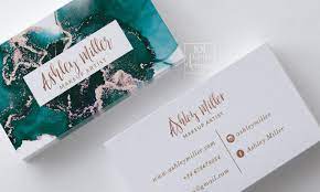 Choose your paper stock and if you'd like to add clear spot uv gloss. Watercolor Business Card Emerald Gold Printable Business Card Etsy In 2021 Watercolor Business Cards Glitter Business Cards Business Card Design