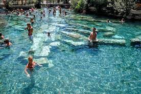 The cleopatra pool is not as well known as the pamukkale pools and a lot. Soaking In Cleopatra S Pool At The Pamukkale Hot Springs
