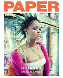 Rihanna Sports Unexpected Green Spiked Hair On The Cover Of Paper Magazine Look Rihanna Cover Rihanna Paper Magazine Cover