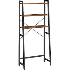 In addition, the kitchen cart built in with glass holders and wine racks. Vasagle Bts002b01 Toilet Shelf Bathroom Shelf Washing Machine Shelf With 3 Open Shelves Space Saving Sturdy Easy Assembly Industrial Design Vintage Brown Black Amazon De Home Kitchen