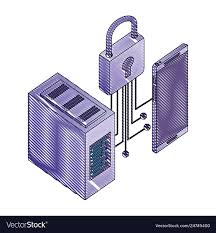 Smartphone database center security network Vector Image
